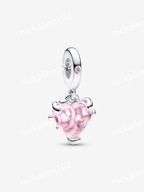 Pandora Pink Family Tree & Heart Dangle Charm